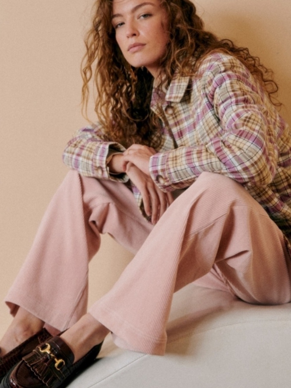 NWT Sezane Will Jacket in Violet Check Paid Small S New